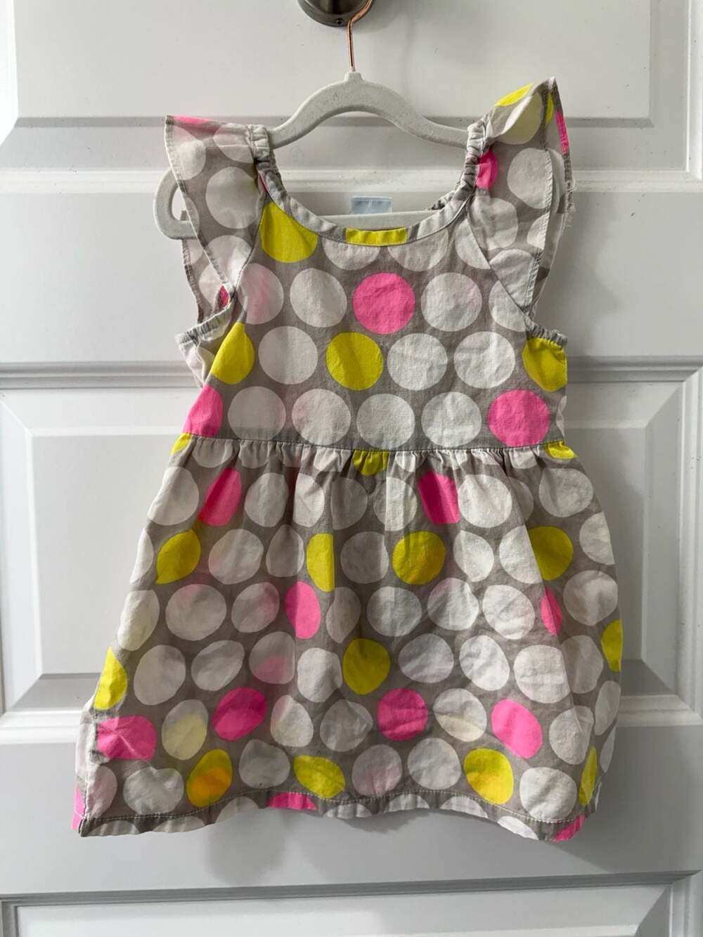 Healthtex Baby Girls Multicolored Polka Dot Ruffle Sleeve Dress